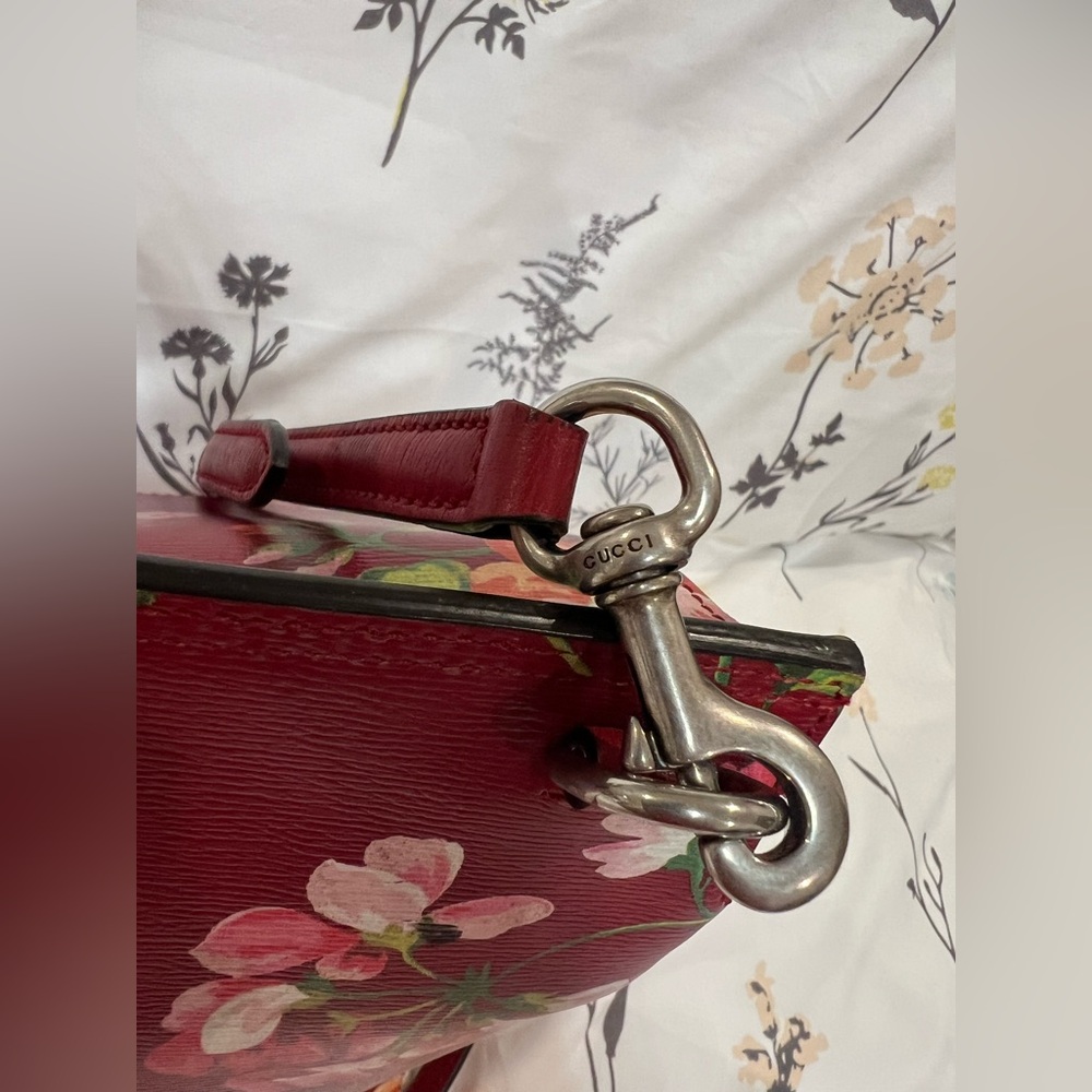 Authentic Gucci Leather Blooms Bamboo Daily Large Satchel - Picture 5 of 16
